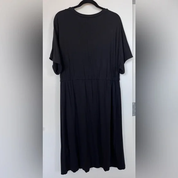 Marimekko Ikkunani Black Short Sleeve Midi Dress with Elastic Waist - Picture 6 of 13